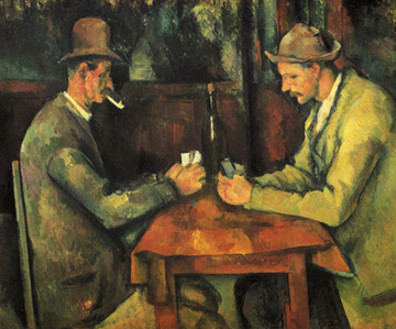 「玩紙牌」( Les Juours de cartes)1890-95年 47.5x57公分。