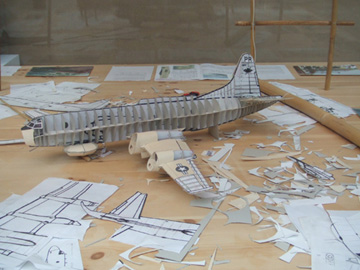 中國藝術家Huang Yong Ping 的飛機事件裝置「Bat Project I et II 」 2003 年作品。