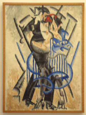 未來主義畫家塞弗里尼(Severini)的「紅磨坊的舞者」 1919年。