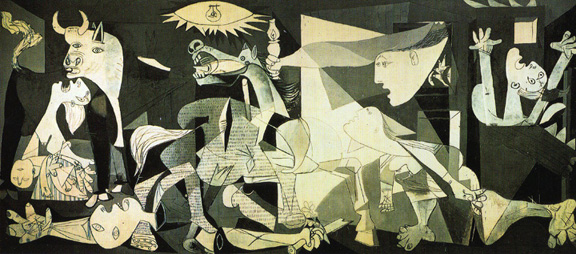 1937年畢卡索最重要的傑作當然是「格爾尼卡」( Guernica) 349.3x776.6公分。