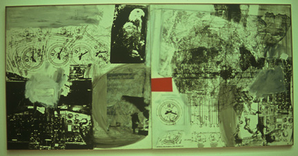 以絹印影像組合建構的繪畫「Overdraw 」1963年作。