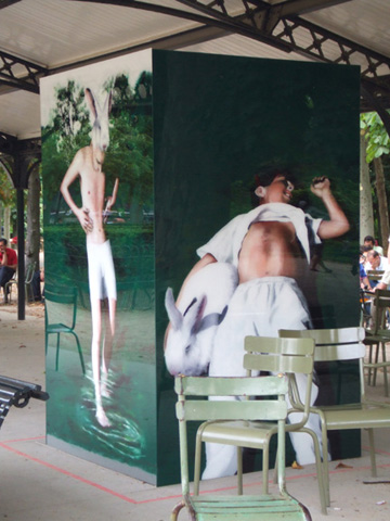 法國藝術家 Muriel Rodolosse電腦相片影像「花園的變化」空間裝置2006年作品。