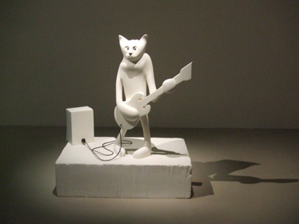 法國藝術家Alain Schas 「吉他貓歌手」2005年迪于禧藝術中心展出作品。